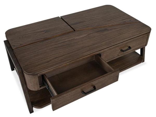 Hallie T6355-50 Lift Top Storage Cocktail Table w/Casters - Image 9