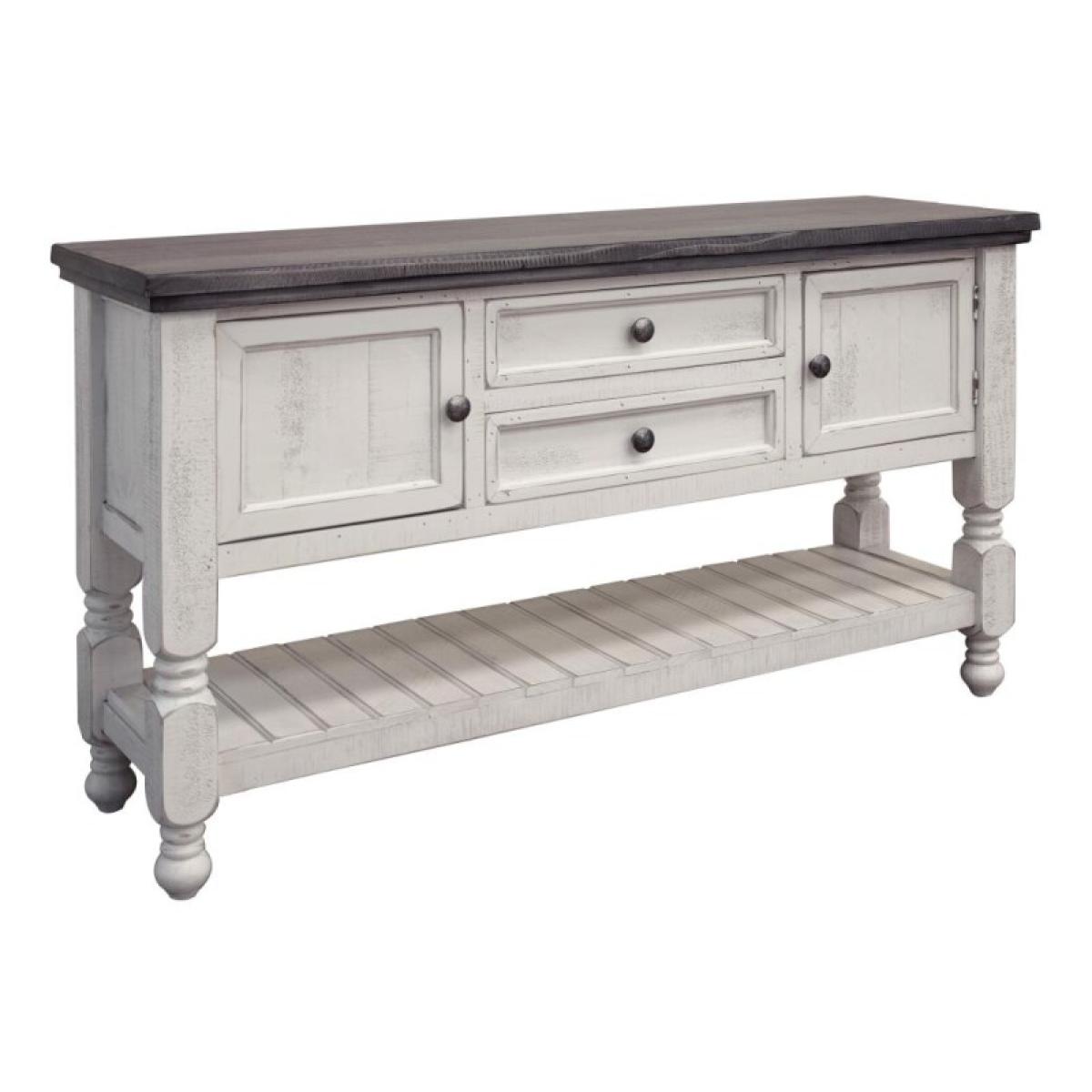2 Drawer 2 Door Sofa Table - Stone - Image 2