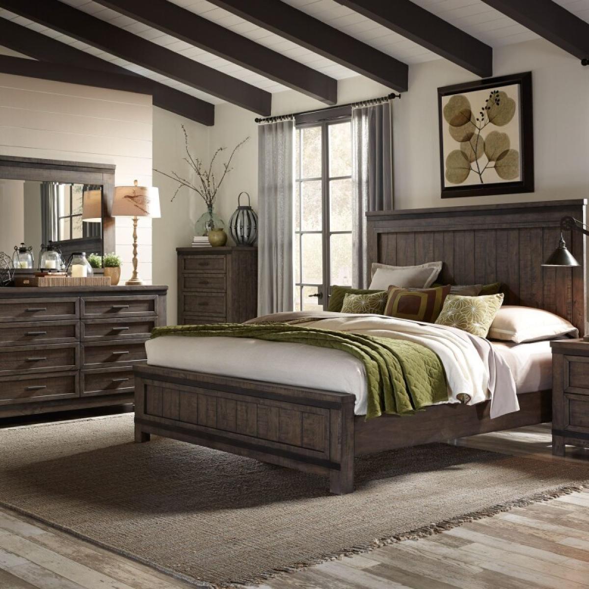 King California Panel Bed, Dresser & Mirror, Chest - Image 2