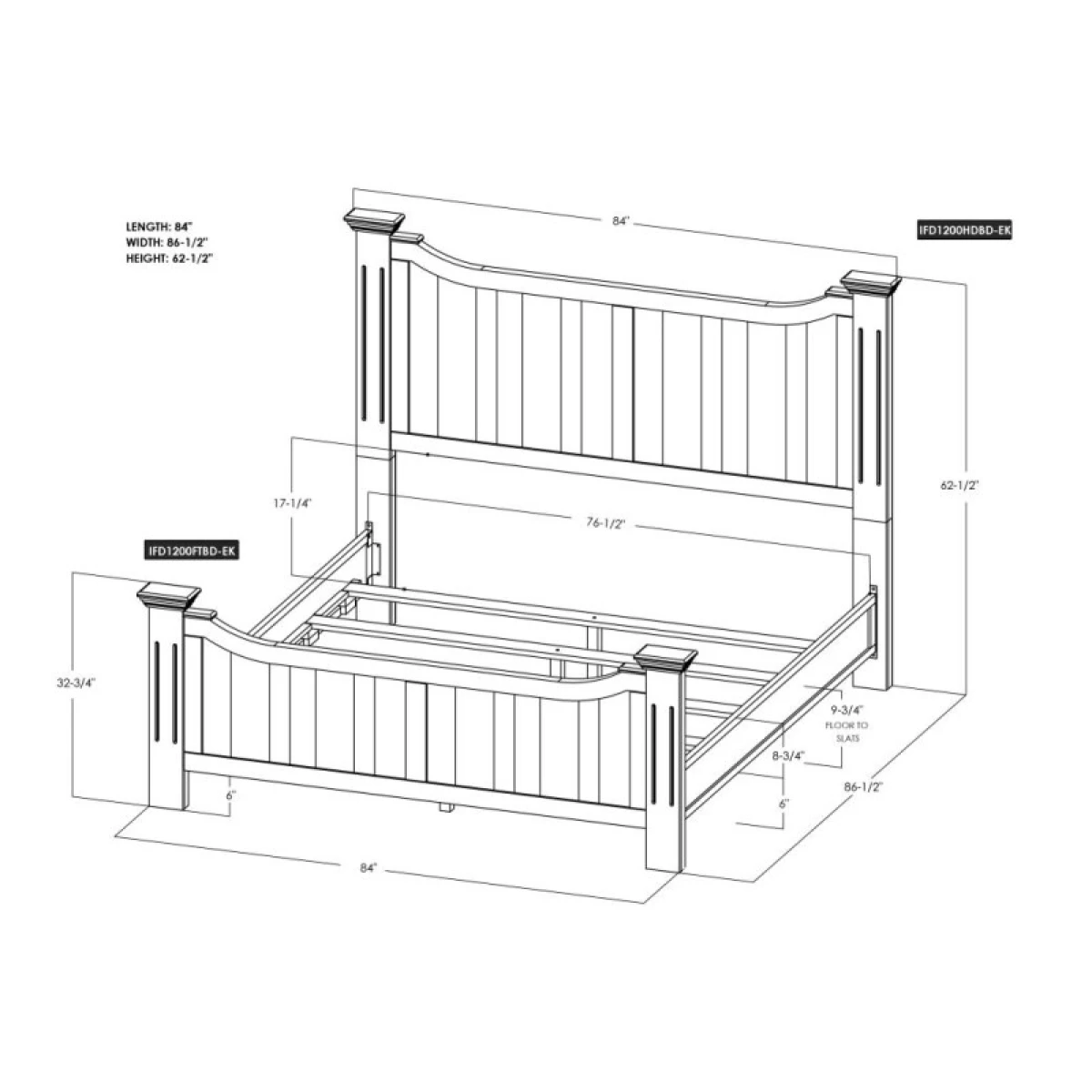 6/6 Headboard - Madeira - Image 7