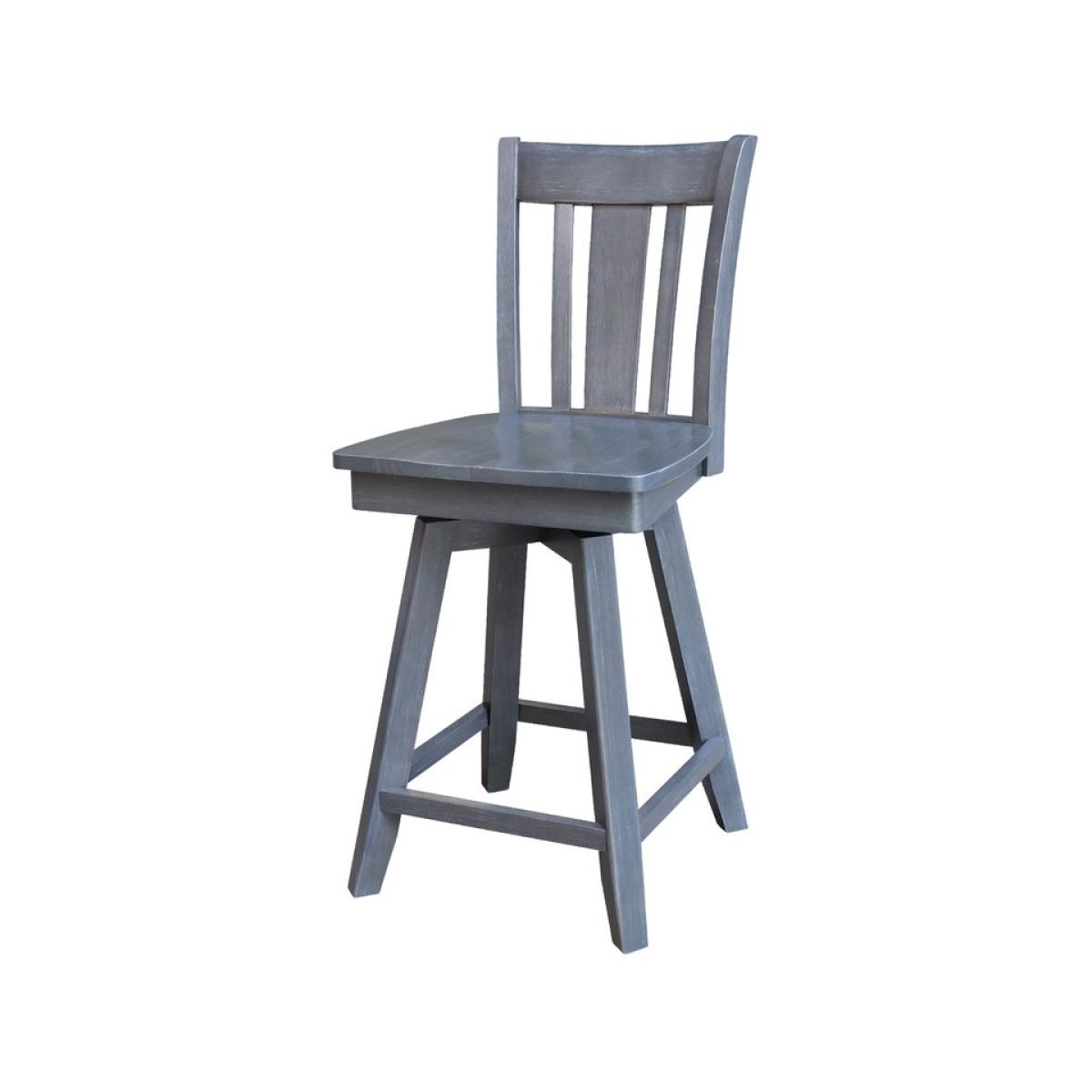 e890e2b6f71d0083bc655f2dc8bd2fd4 Dining Essentials - 24" San Remo Heather Gray Stool - Image 1