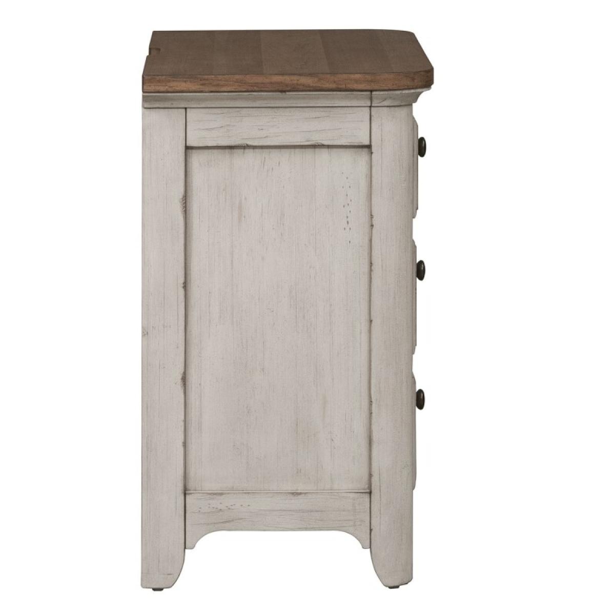 Farmhouse Reimagined 3 Drawer Night Stand w/ Charging Station - Image 5