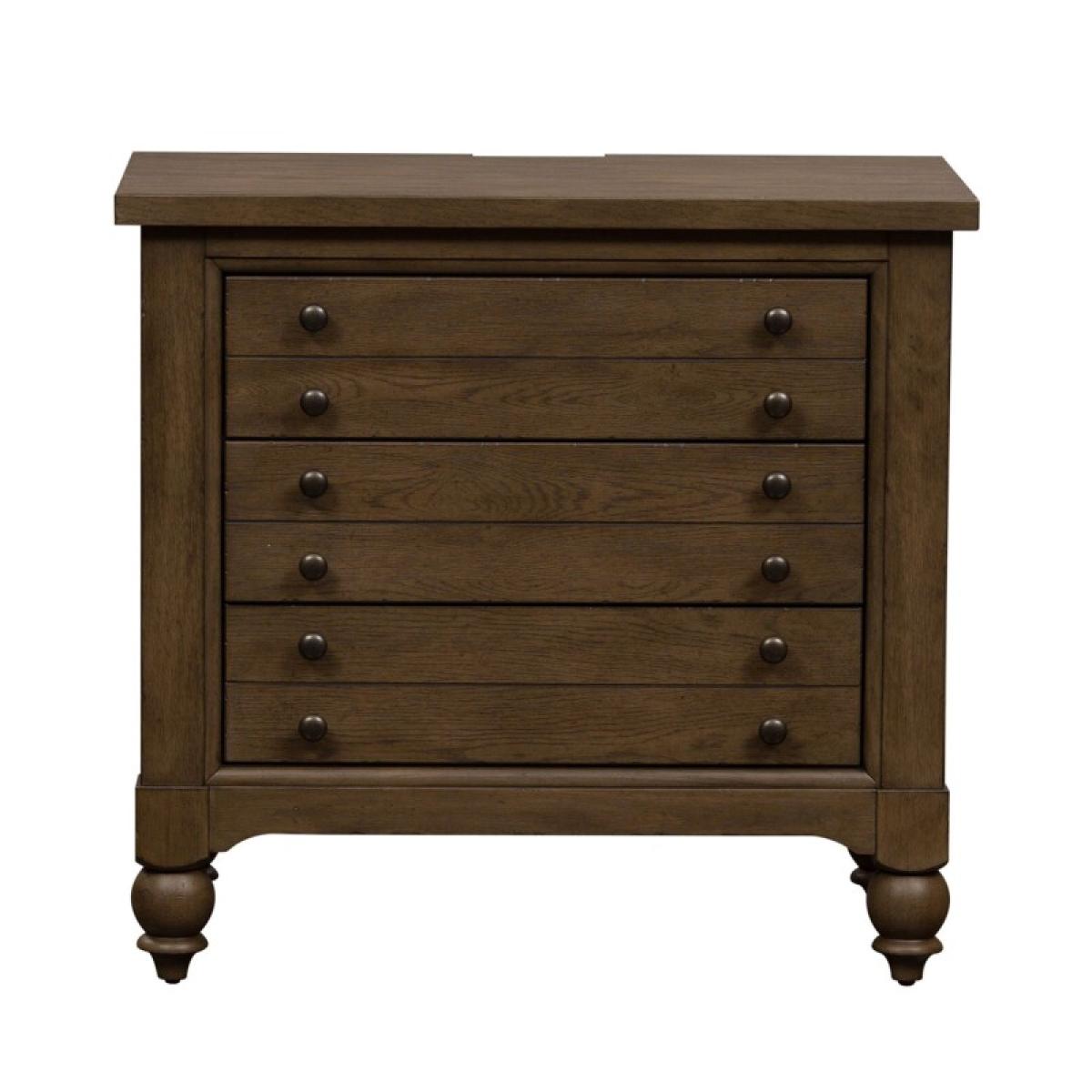 Americana Farmhouse Bedside Chest w/ Charging Station - Image 4
