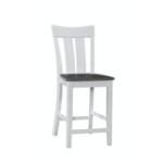 Cosmopolitan Collection - 24'' Ava Stool in Heather Gray & White - Image 5