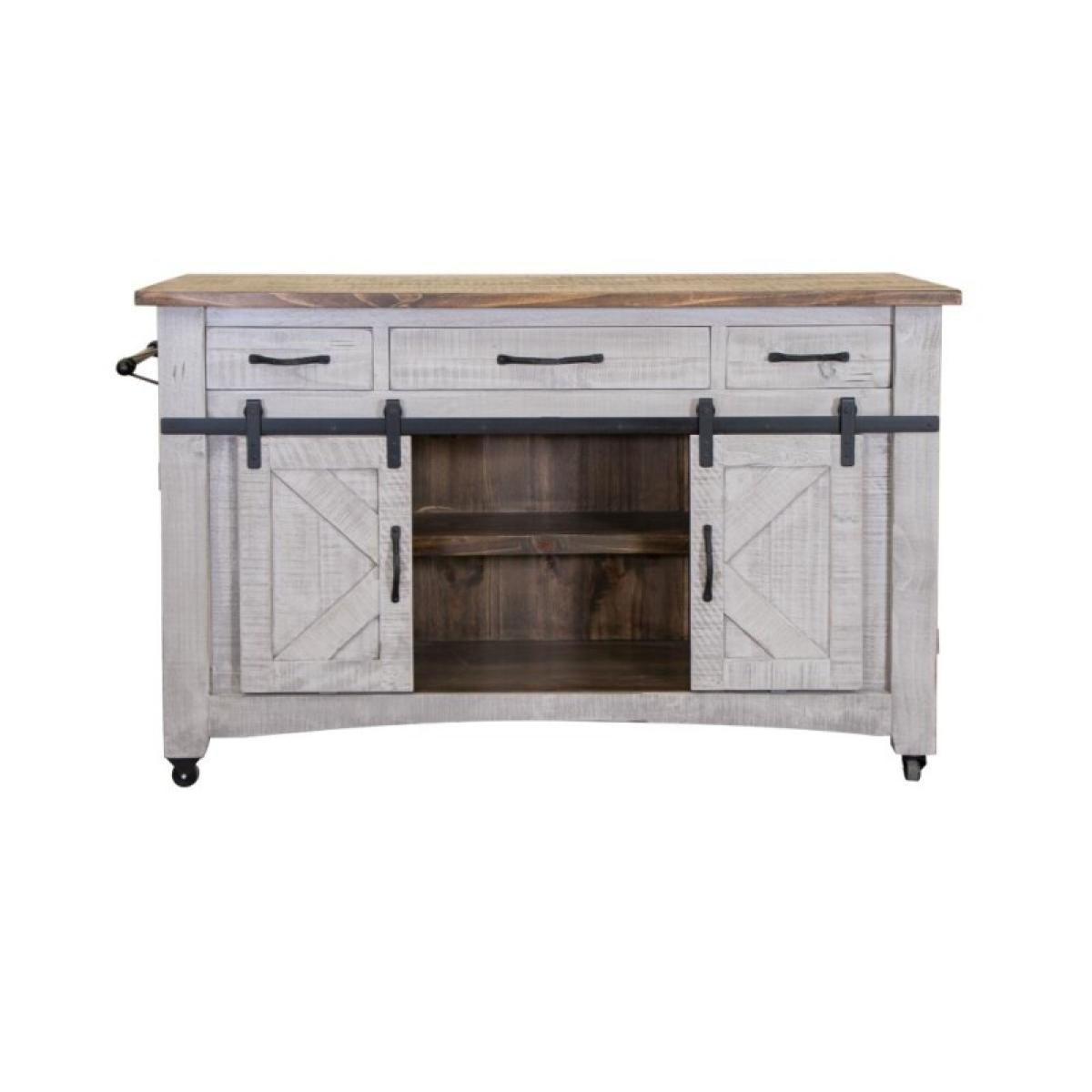 3 Drawer 6 Door Kitchen Island - Pueblo - Image 3