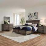 King Storage Bed, Dresser & Mirror, Night Stand