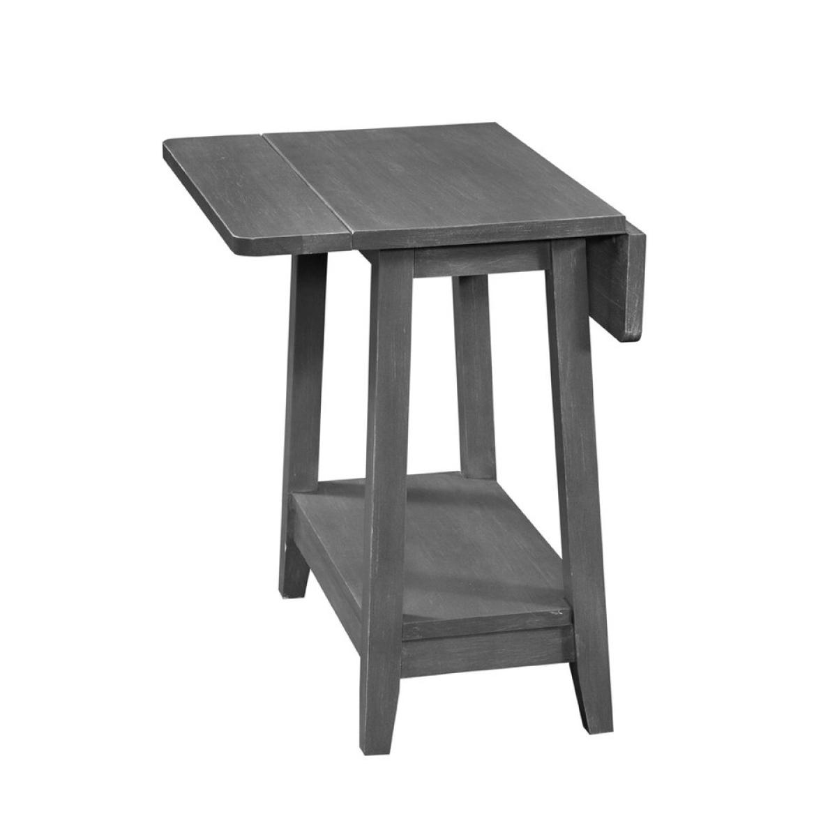 Destinations Collection - Drop Leaf Side Table in Heather Gray - Image 2