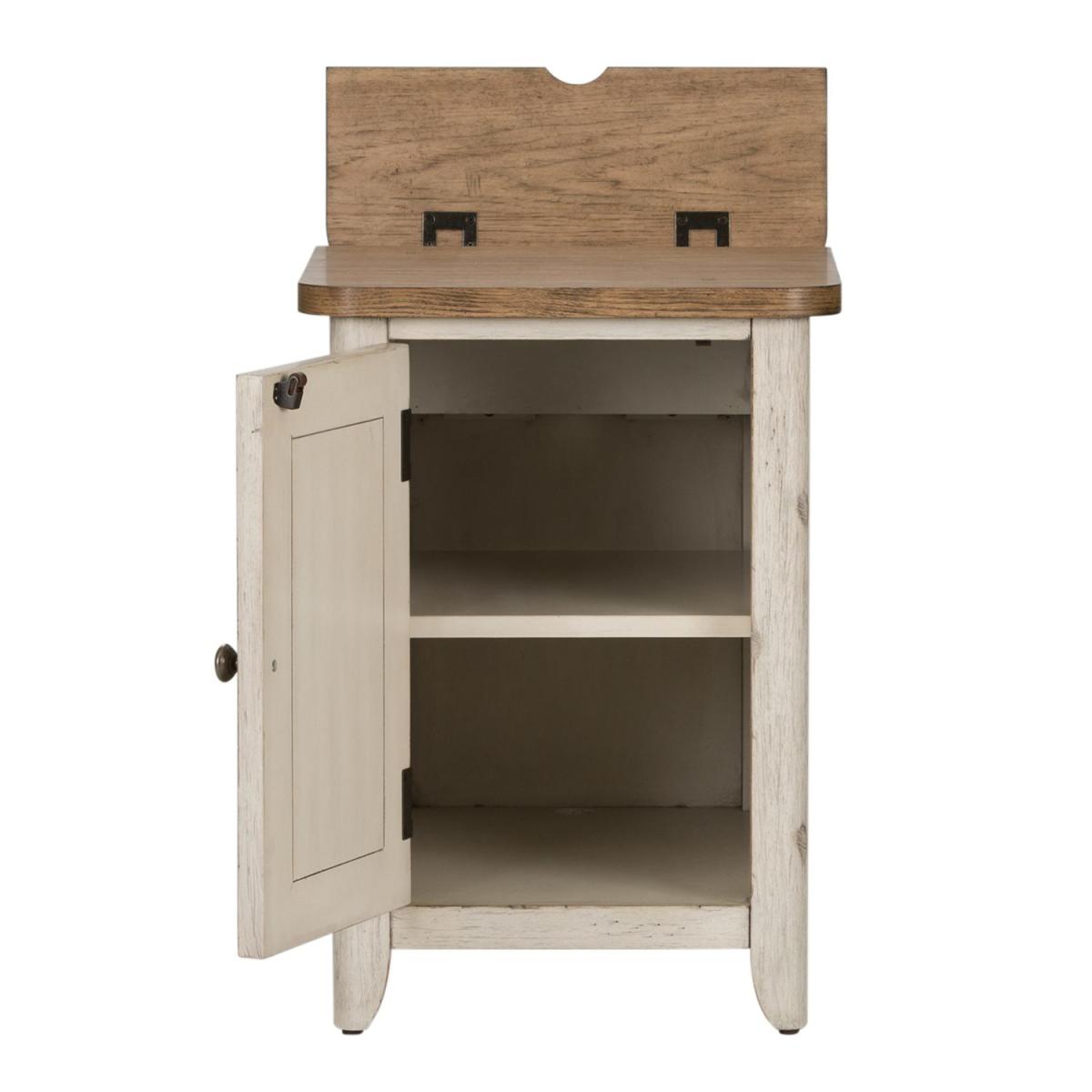 Farmhouse Reimagined Door Chair Side Table w/ Charging Station - Image 4