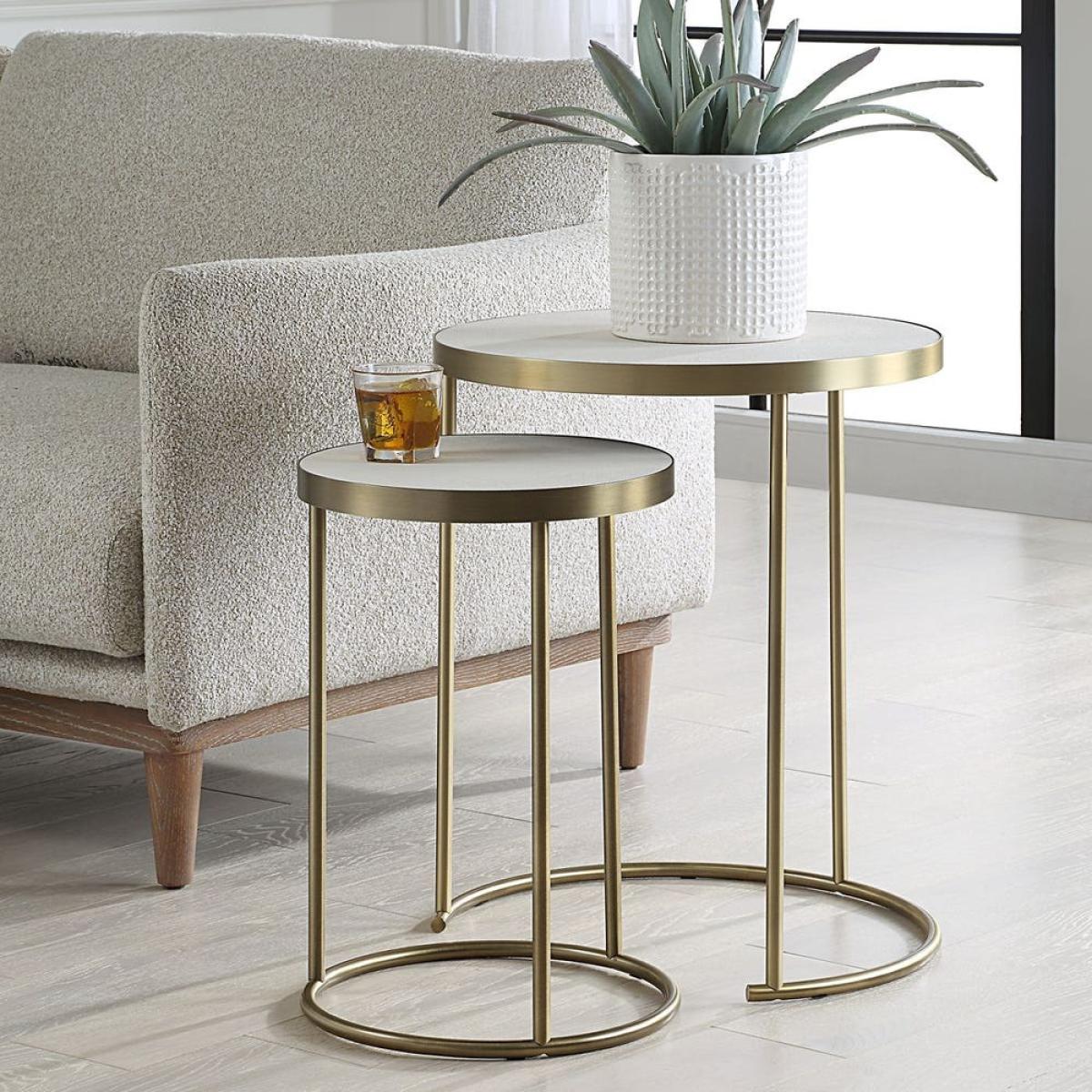 Aragon Nesting Tables, S/2, White - Image 4