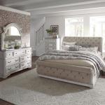 Magnolia Manor Queen Uph Sleigh Bed, Dresser & Mirror, Chest