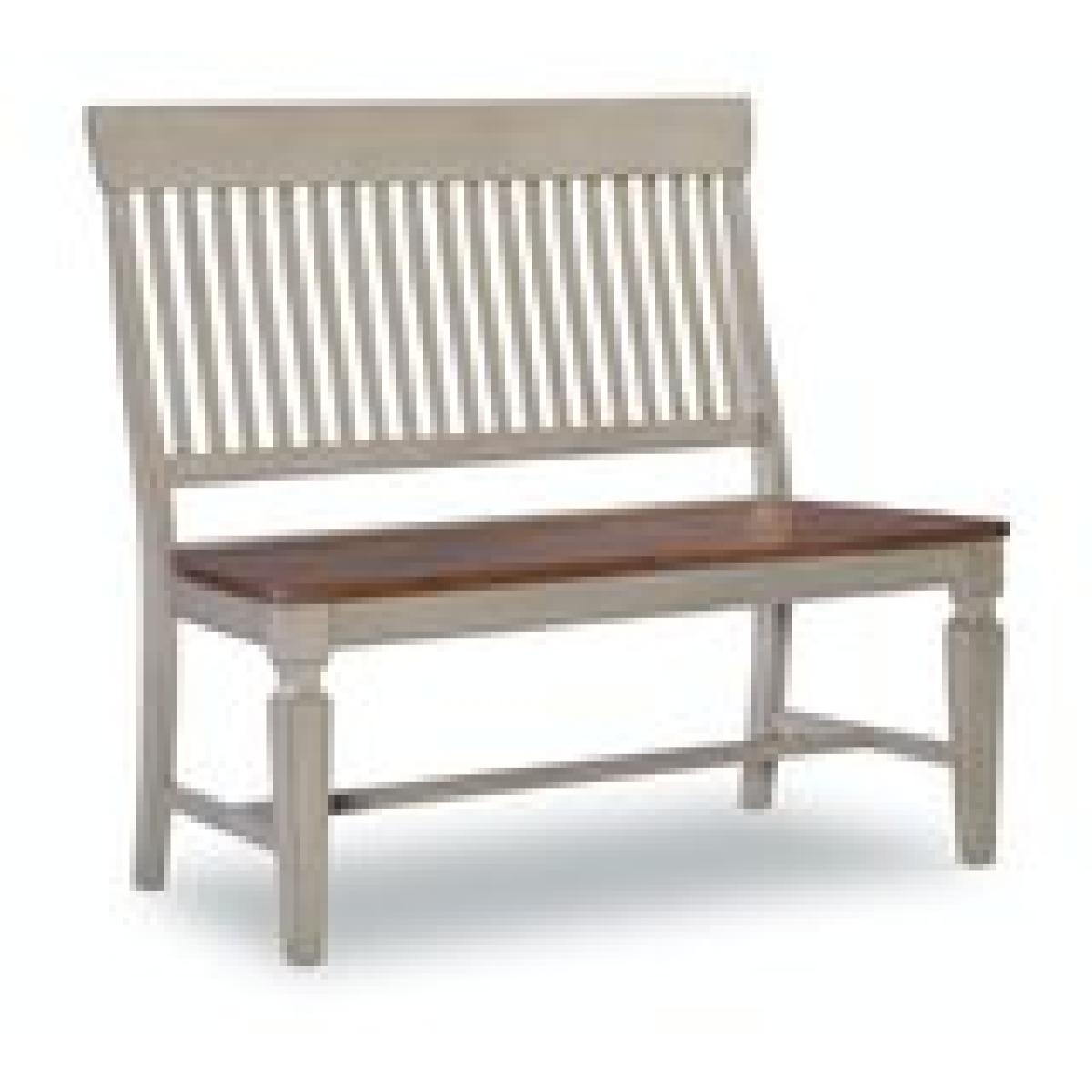 Vista Collection Slat Back Bench in Hickory & Stone - Image 4