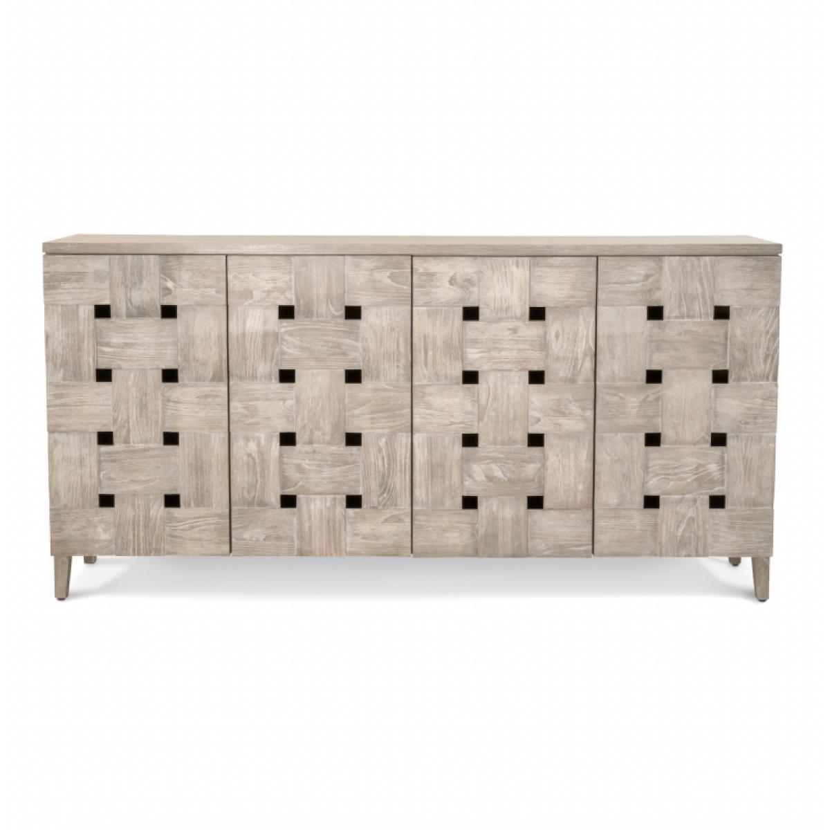 Wooden Weave 4-door Credenza, Soft Close Doors - Image 6