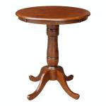 Dining Essentials - 30'' Round Table Top w/36"H Traditional Pedestal w/ Extension in Espresso
