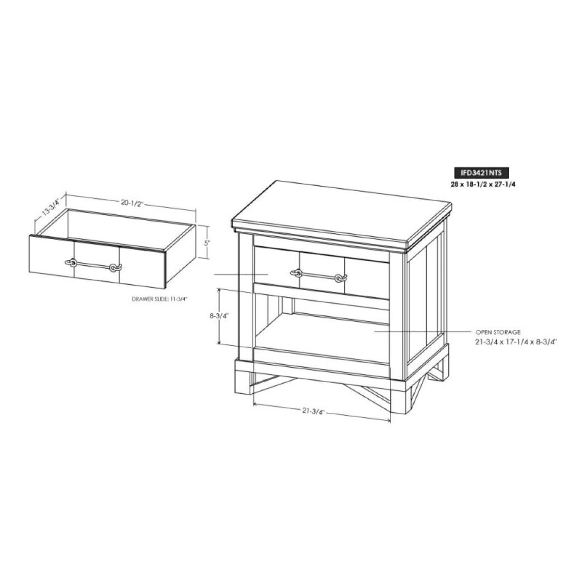 1 Drawer, 1 Shelf, Nightstand - Walnut - Image 10