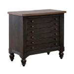 Americana Farmhouse Bedside Chest w/ Charging Station - Black - Image 3