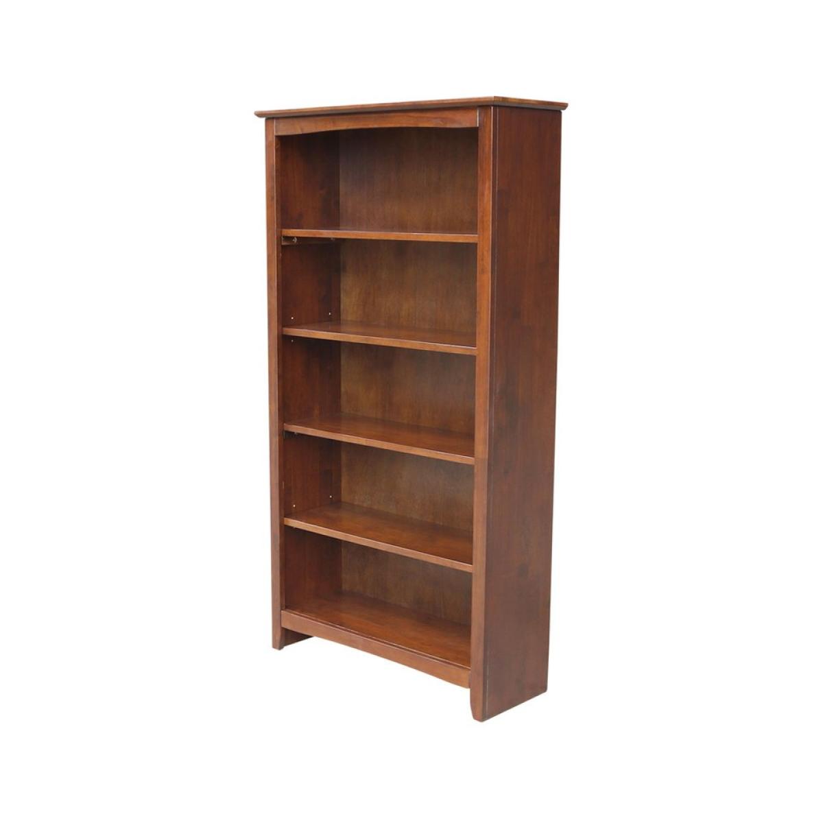 Home Accents - 60''H Shaker Bookcase Espresso - Image 2