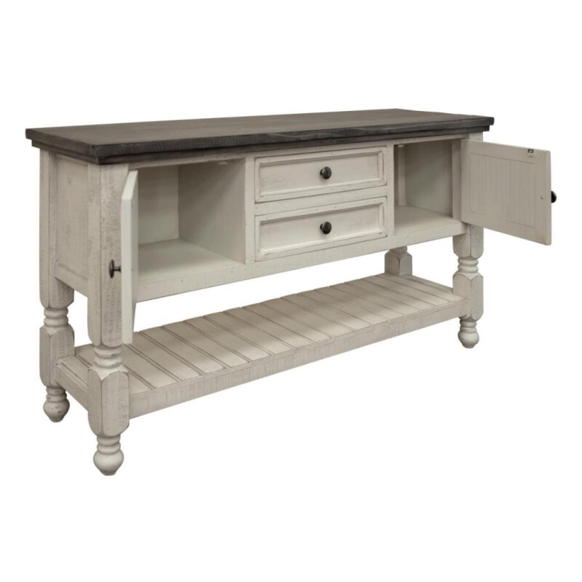 2 Drawer 2 Door Sofa Table - Stone - Image 3
