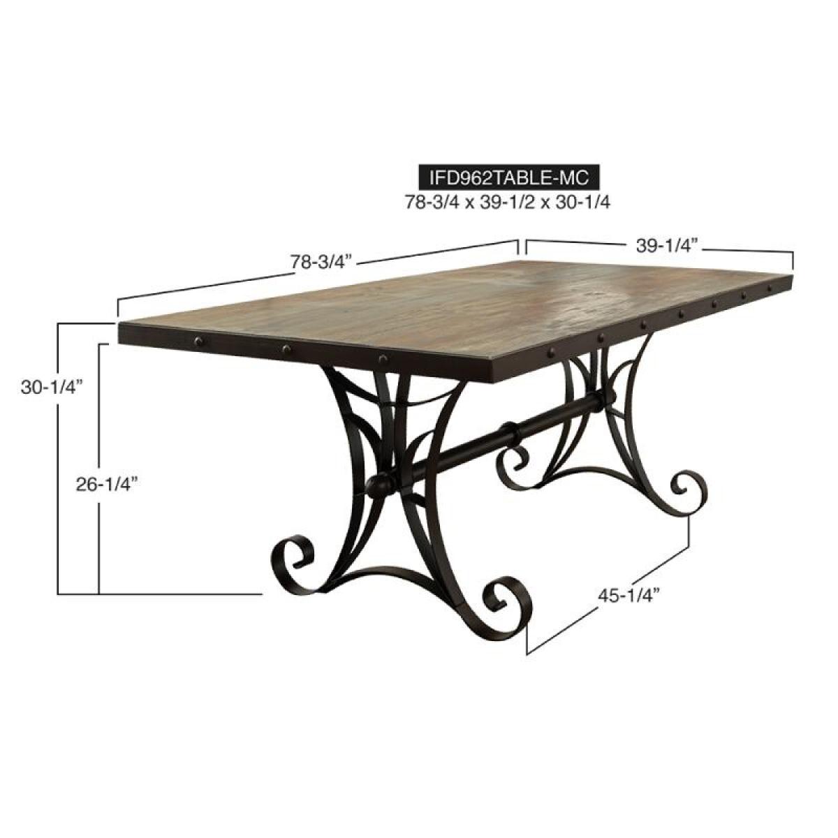 Iron Base Dining Table - Antique - Image 8