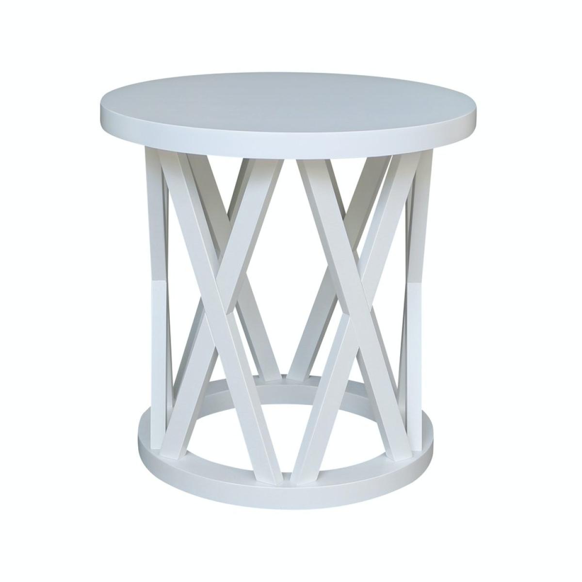 Home Accents- Ceylon Round End Table in White - Image 2