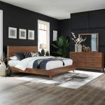 Queen Platform Bed, Dresser & Mirror