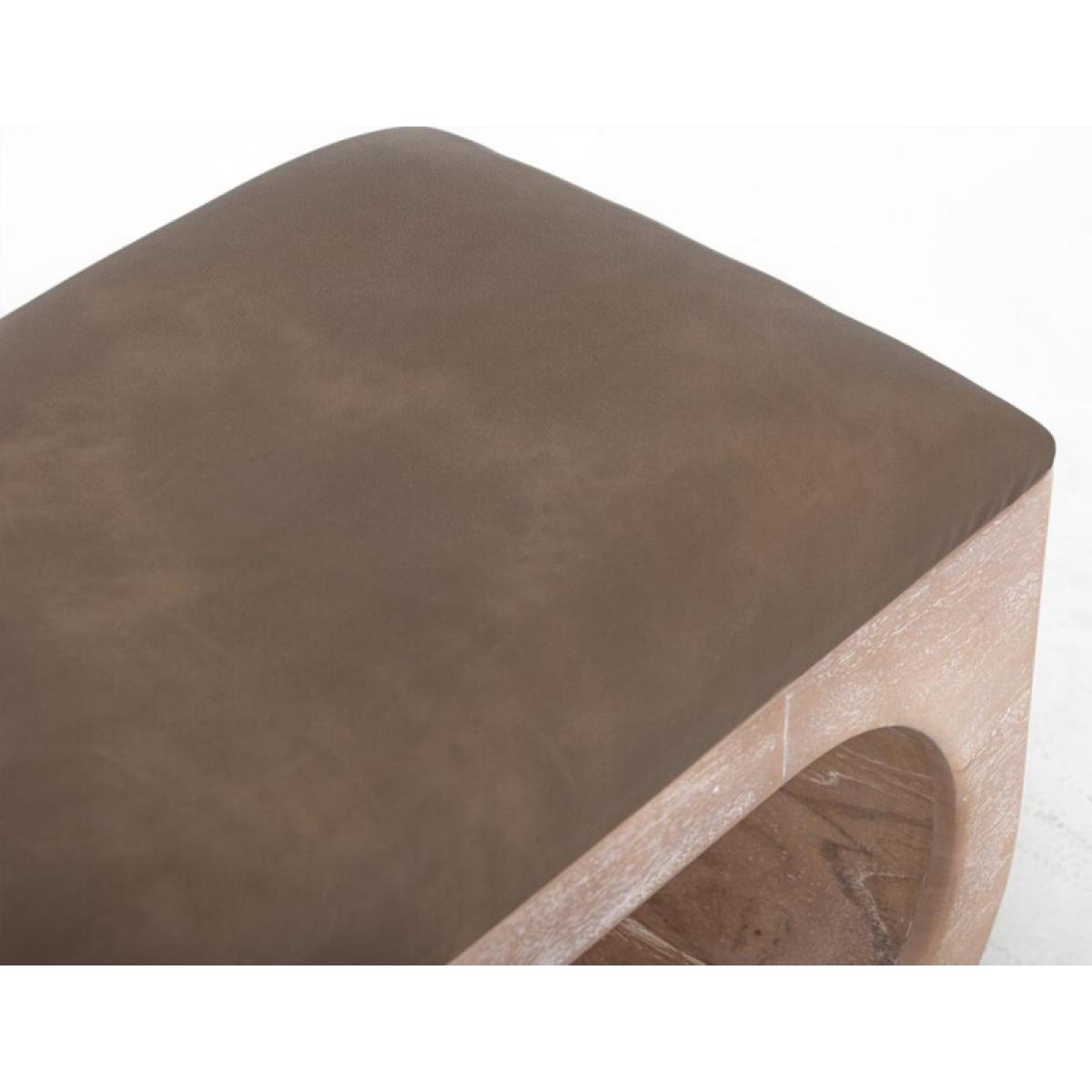 Balam Wooden bench with a cushioned seat and open storage underneath - Image 8