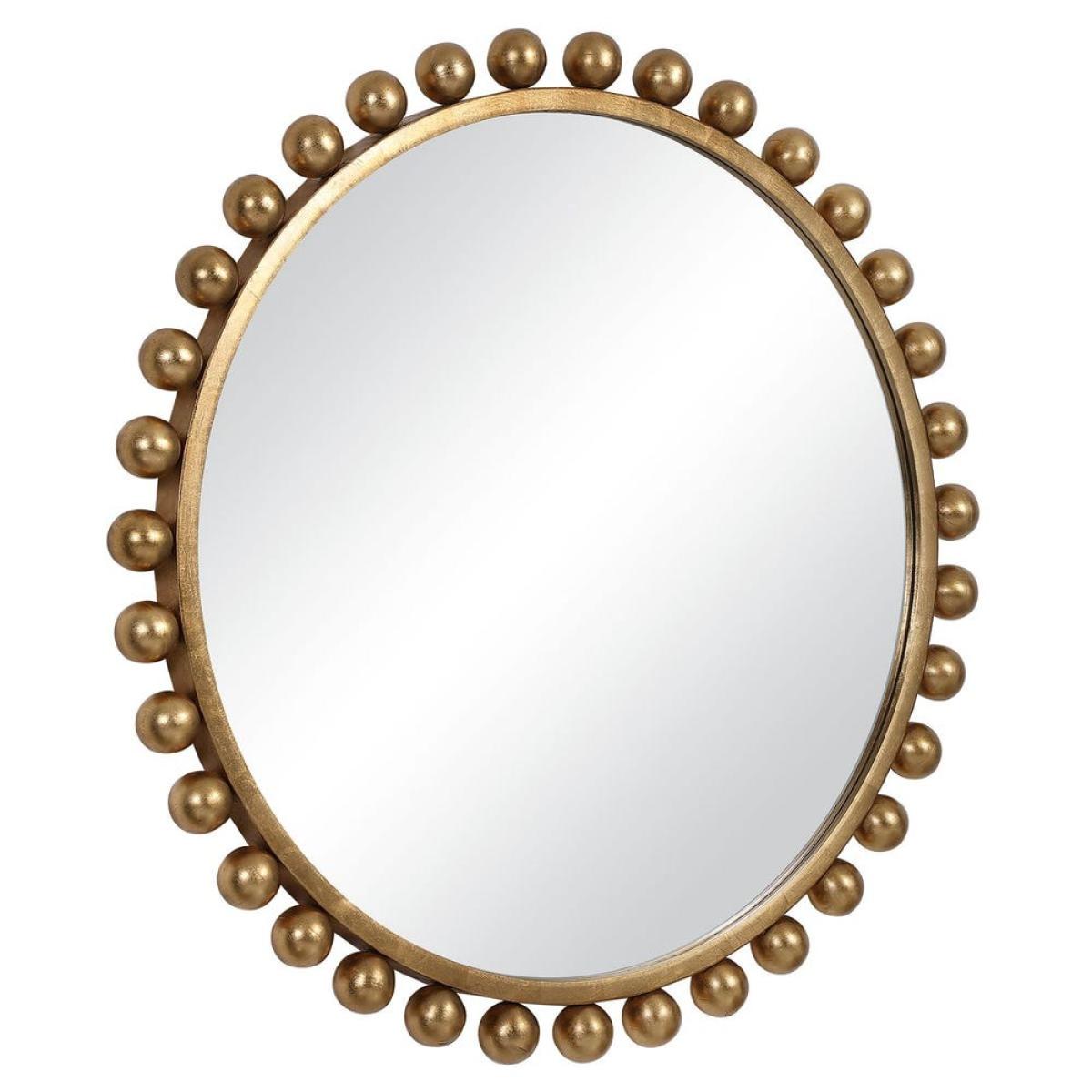 Cyra Round Mirror, Gold - Image 5