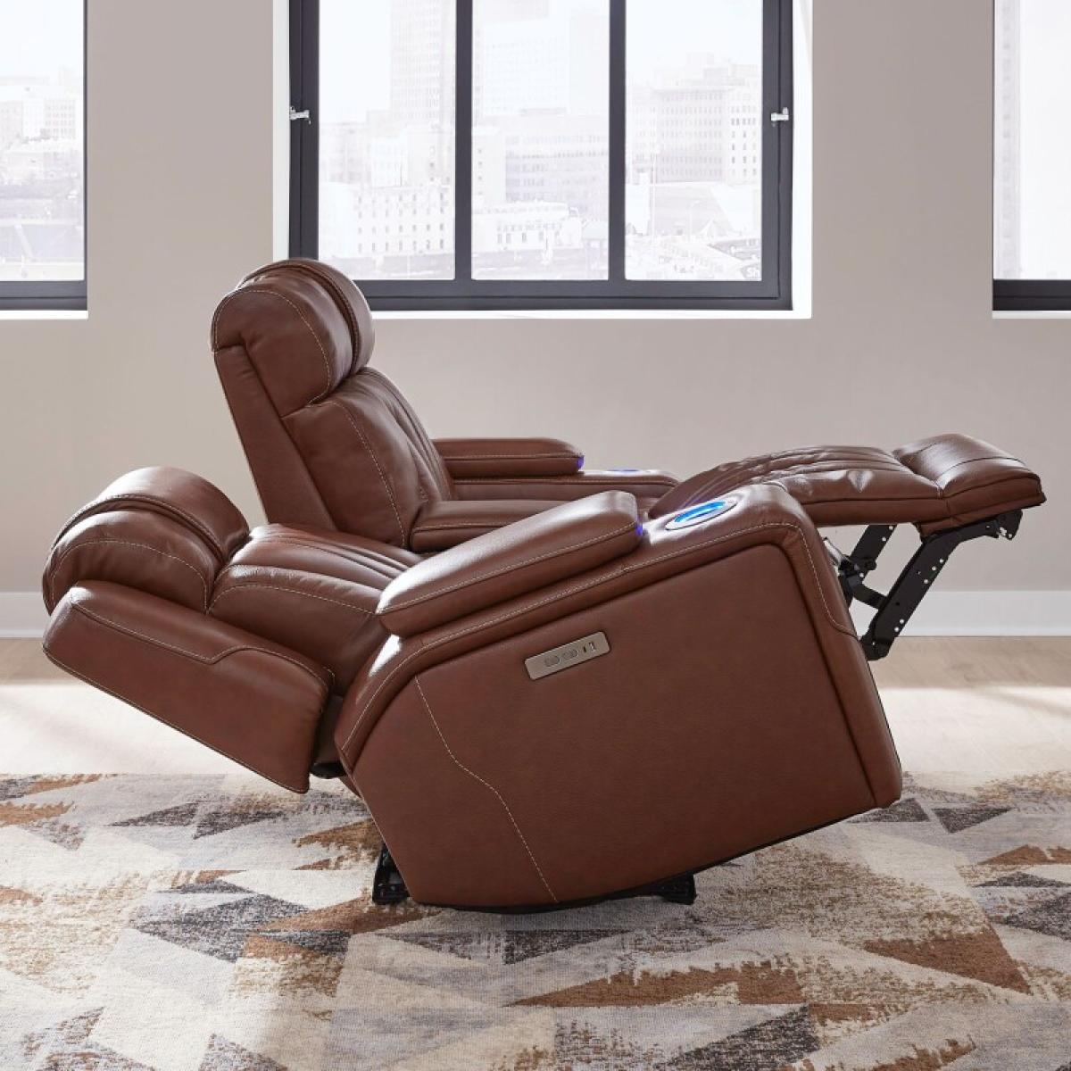 Caswell Loveseat w/ Console P2 & ZG - Image 3