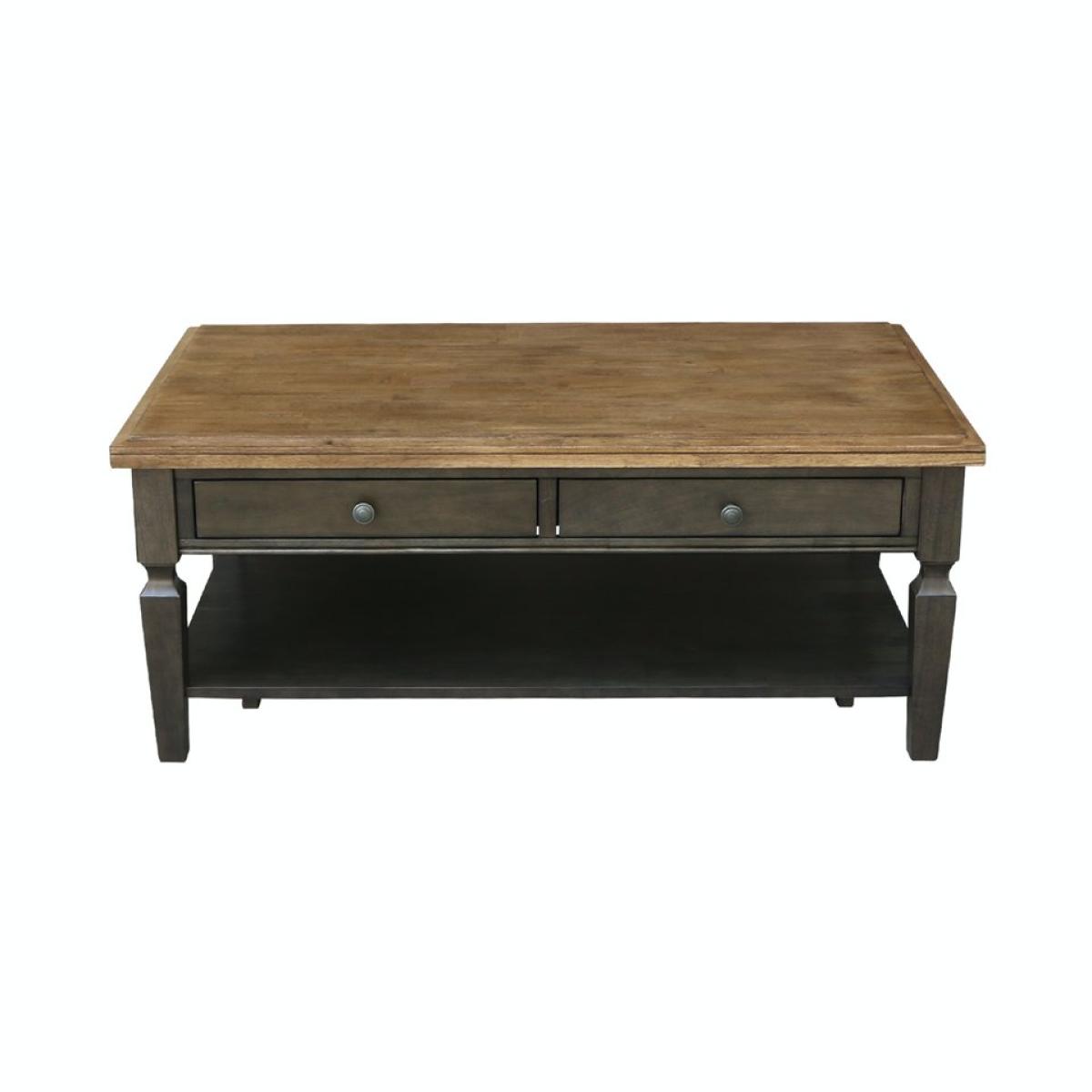 Home Accents - Vista Coffee Table in Hickory & Coal - Image 4
