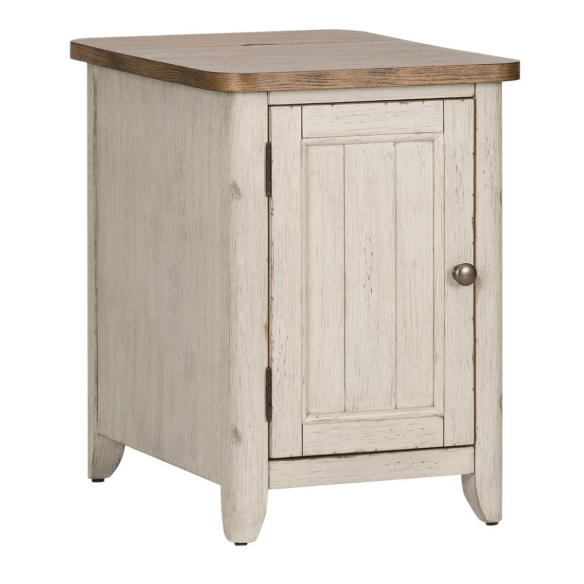 Farmhouse Reimagined Door Chair Side Table w/ Charging Station - Image 2