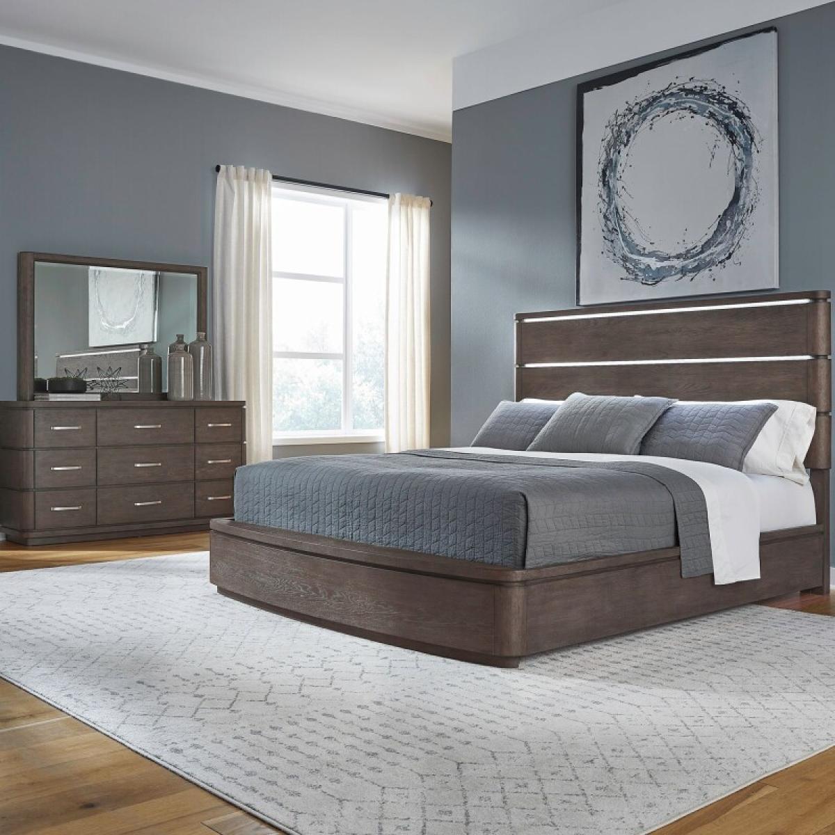 Cascade Falls Queen Panel Bed, Dresser & Mirror - Image 2