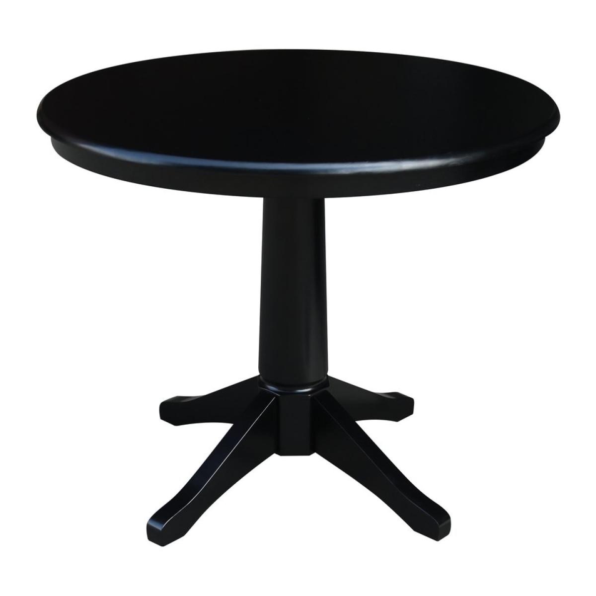 f58f7316dc256e56c4a0b9dc839550d5 Dining Essentials - 36'' Round Table Top w/30"H Transitional Pedestal in Black - Image 1