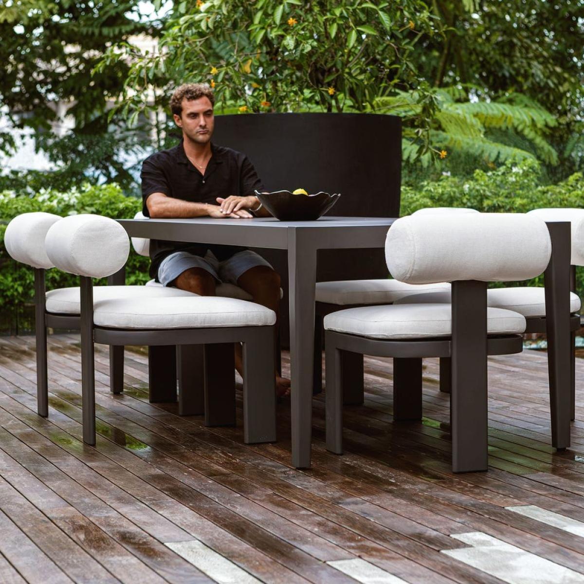 Bolster Back Outdoor Dining Chair - Image 12