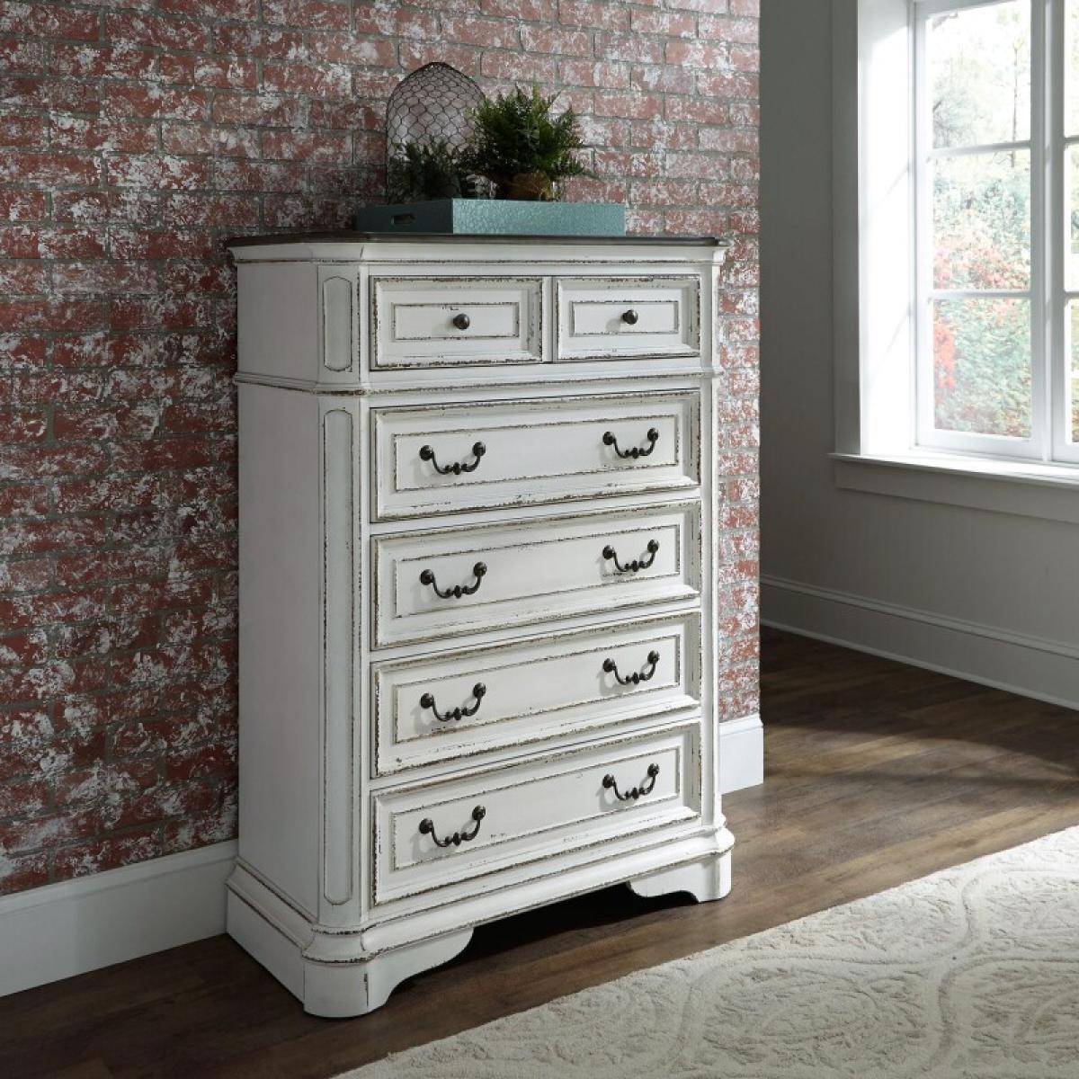 King Uph Bed, Dresser & Mirror, Chest, Night Stand - Image 9