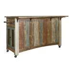 3 Drawer, 2 Sliding Doors, 4 Mesh Doors Wood Island - Antique - Image 3