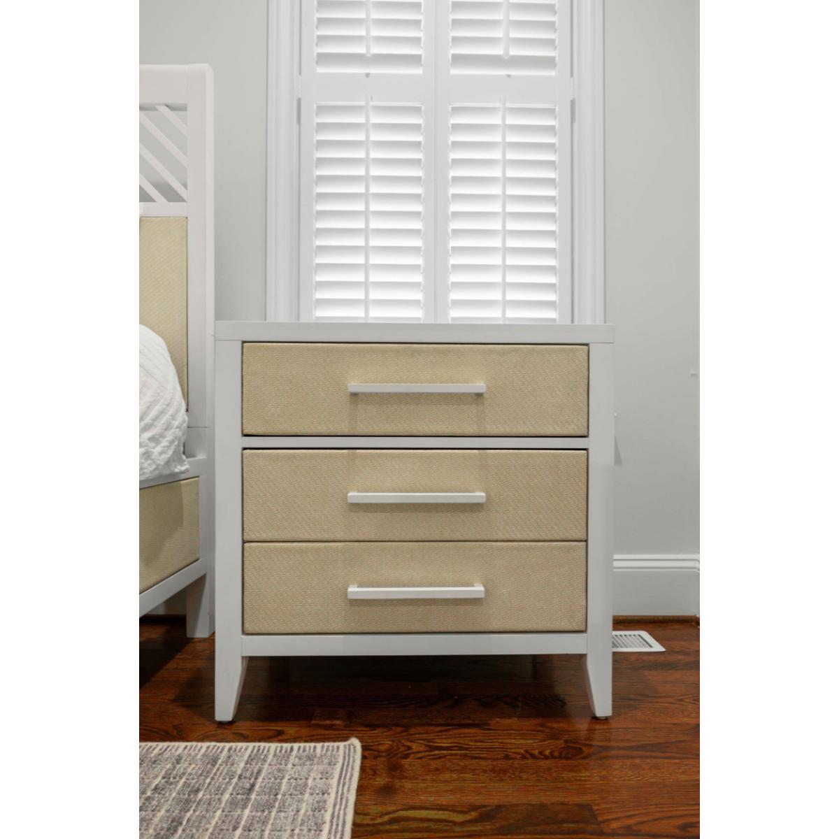 Miramar Electrified 3-drawer Woven Nightstand - Image 3