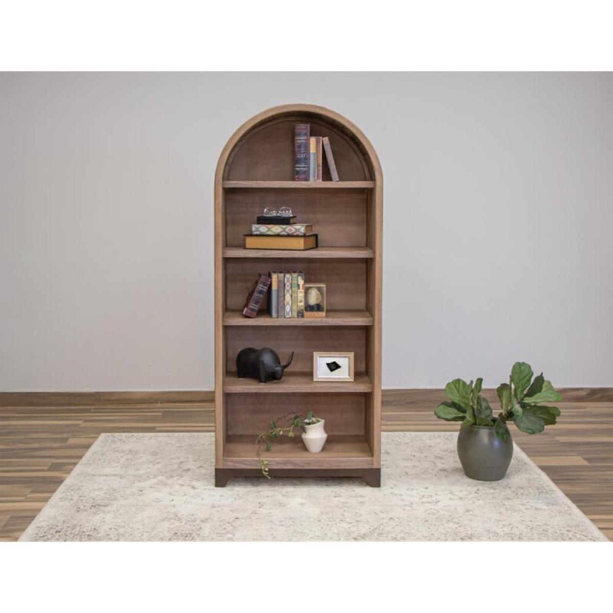 5 Shelves Bookcase - Natural Parota - Image 3