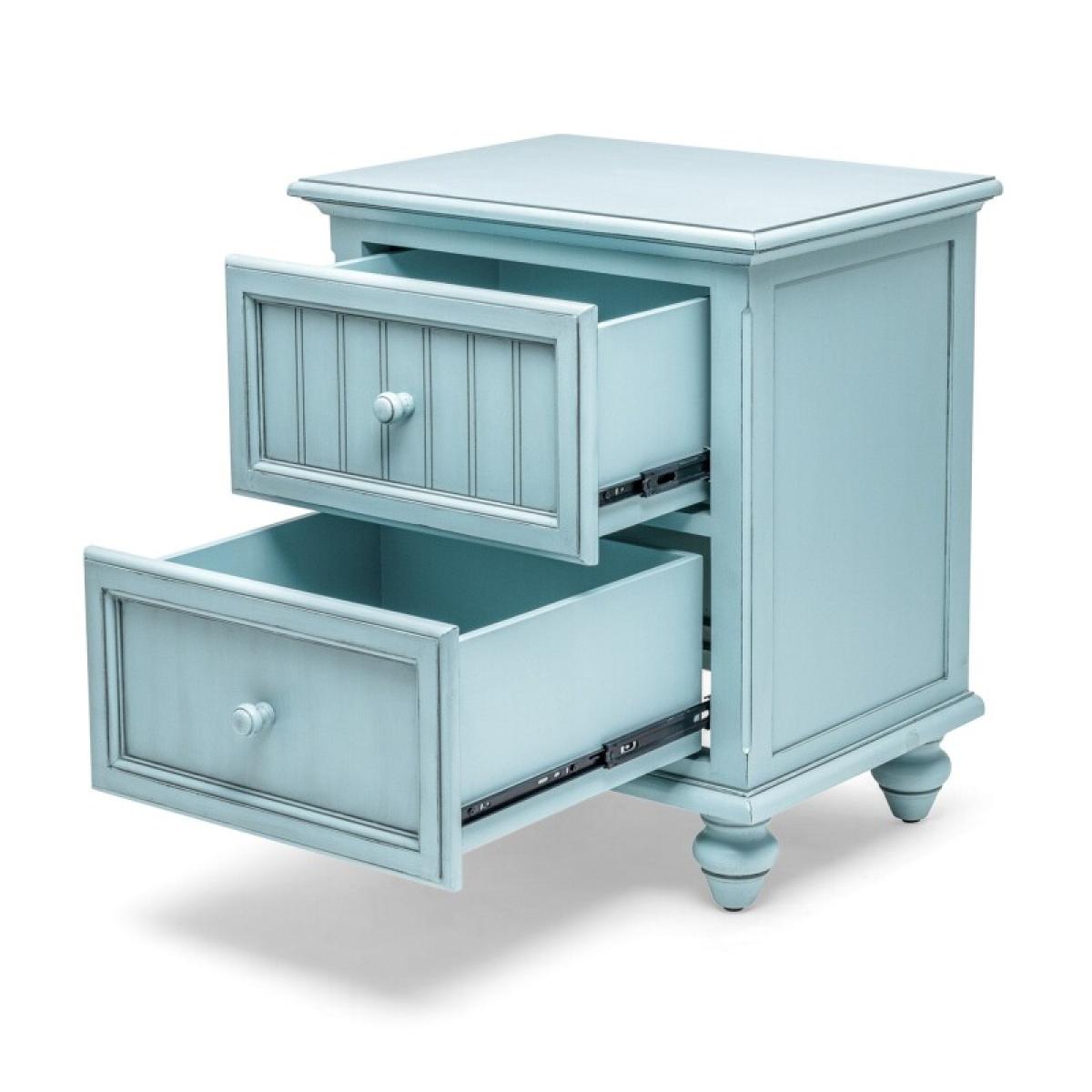 Monaco Bleu 2 Drawer Electrified Nightstand - Image 5