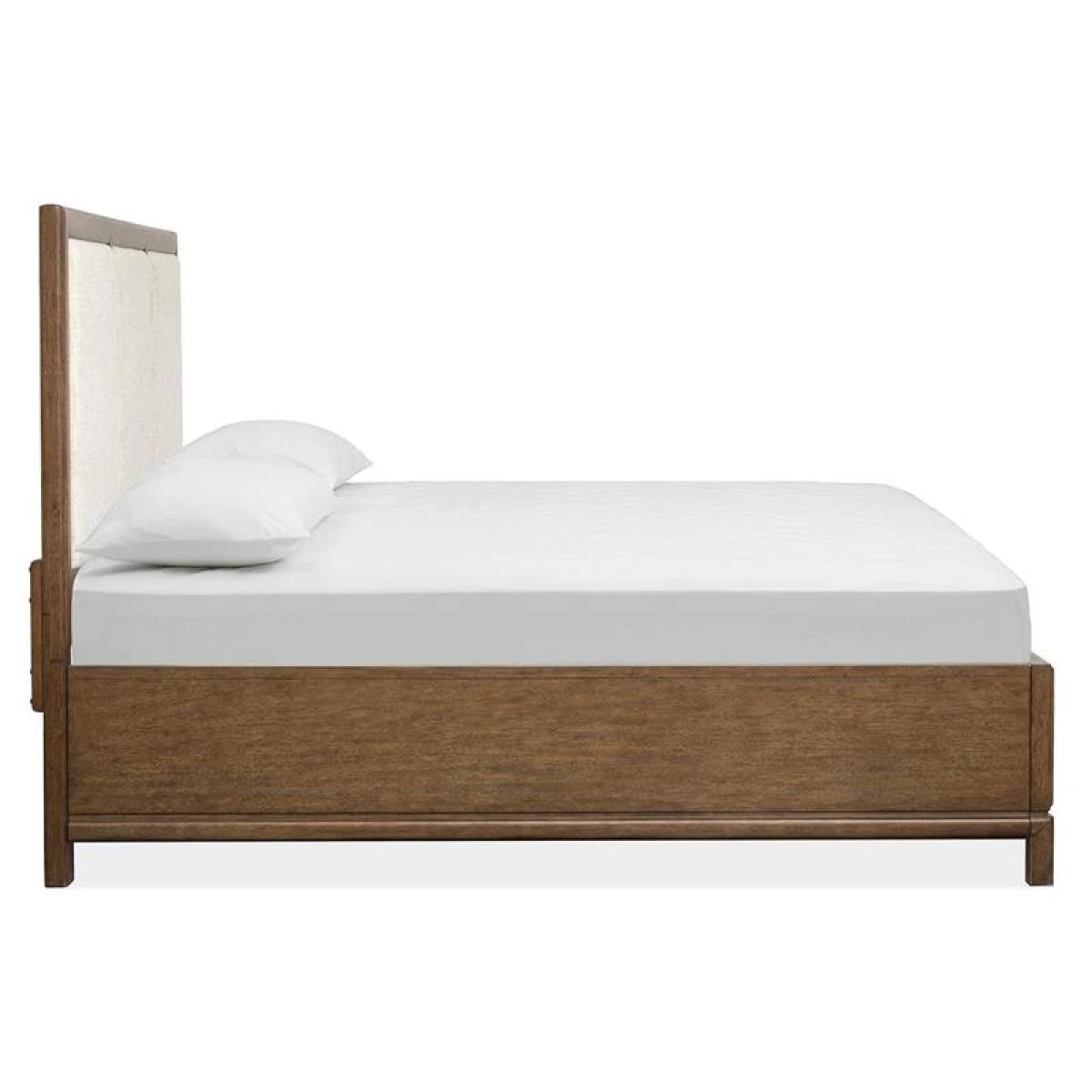 Ridgefield B6436-65A Complete King Panel Storage Bed w/Upholstered Headboard - Image 4