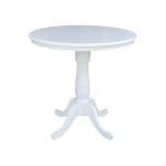 Dining Essentials - 36'' Round Table Top w/36"H Traditional Pedestal w/ Extension in Pure White