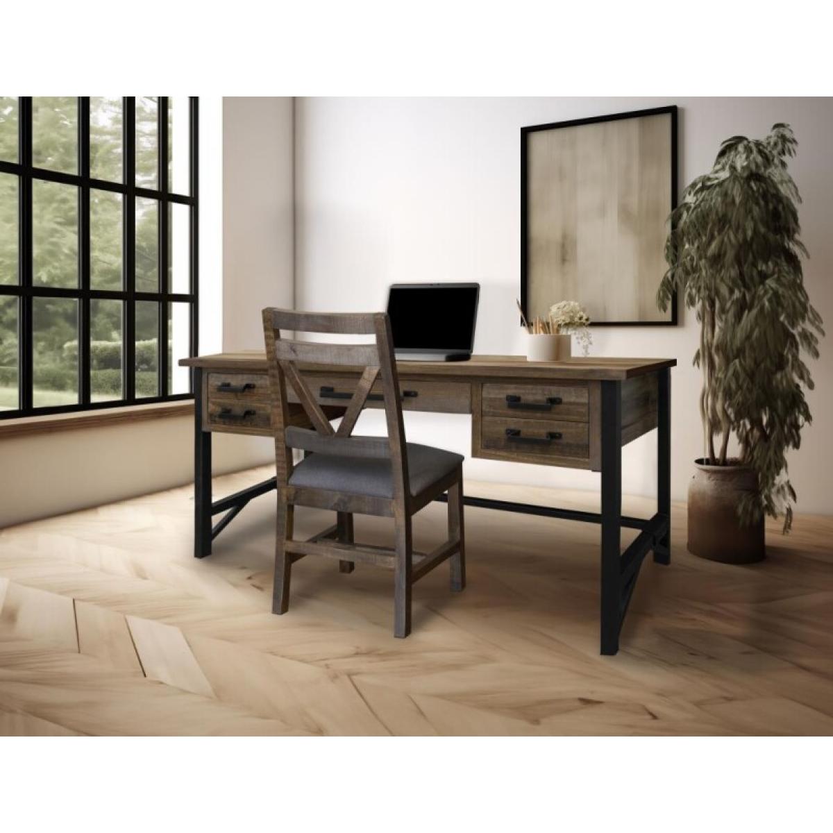 5 Drawer Desk - Loft Brown - Image 3