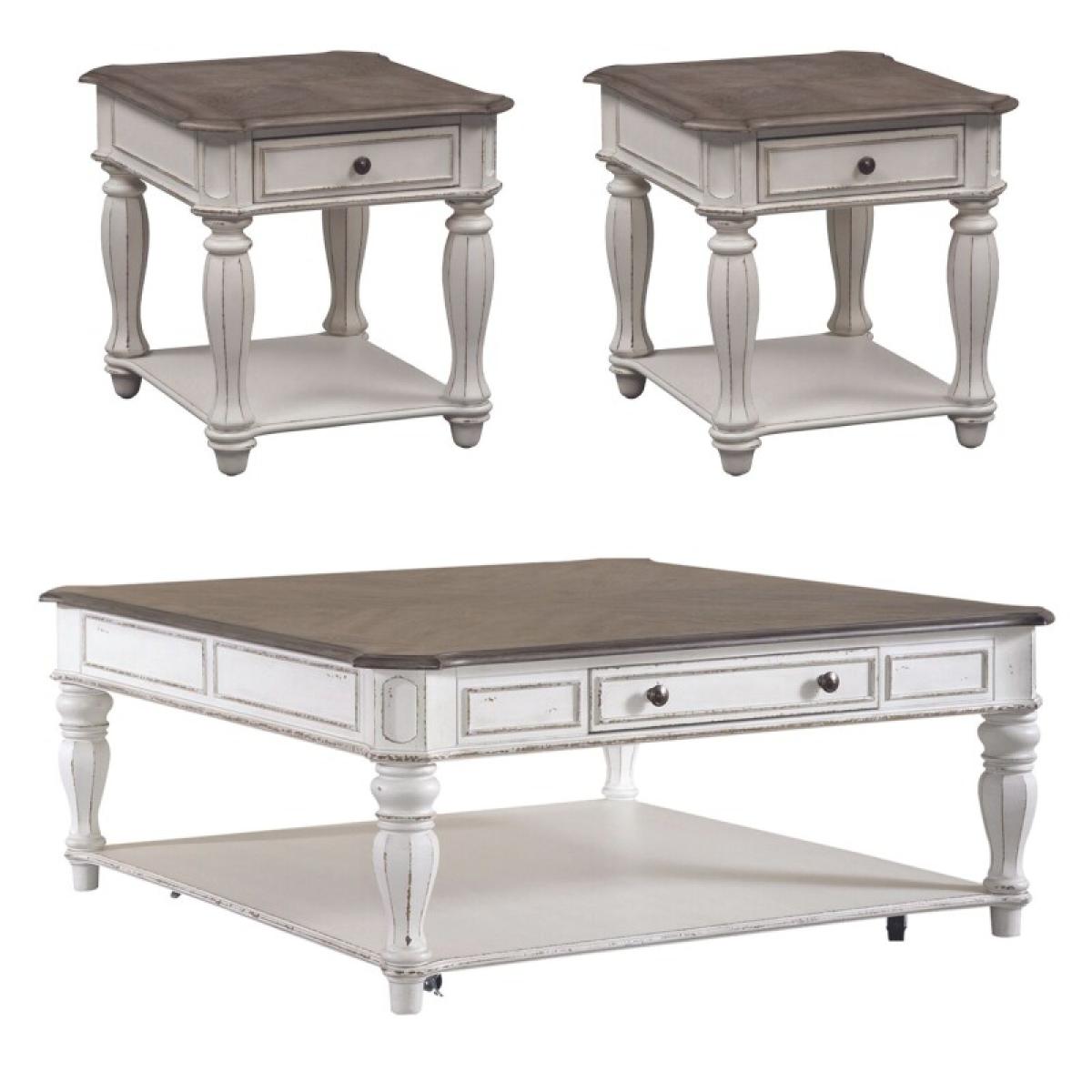 Magnolia Manor 3 Piece Set (1-Cocktail 2-End Tables) - Image 3