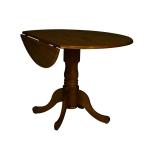 Dining Essentials - Round Drop Leaf Pedestal Table in Espresso