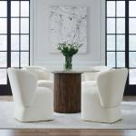 Accent Dining Chair w/ Casters - Ivory - Image 4