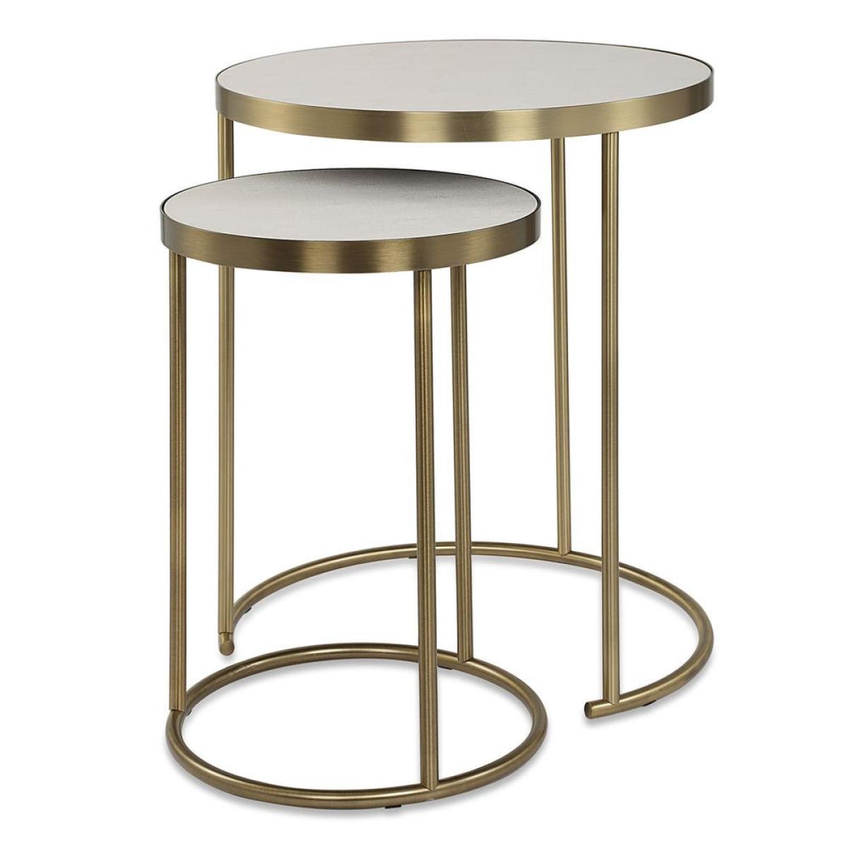 Aragon Nesting Tables, S/2, White - Image 2