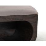 Balam Wooden bench with a cushioned seat and open storage underneath. - Image 5