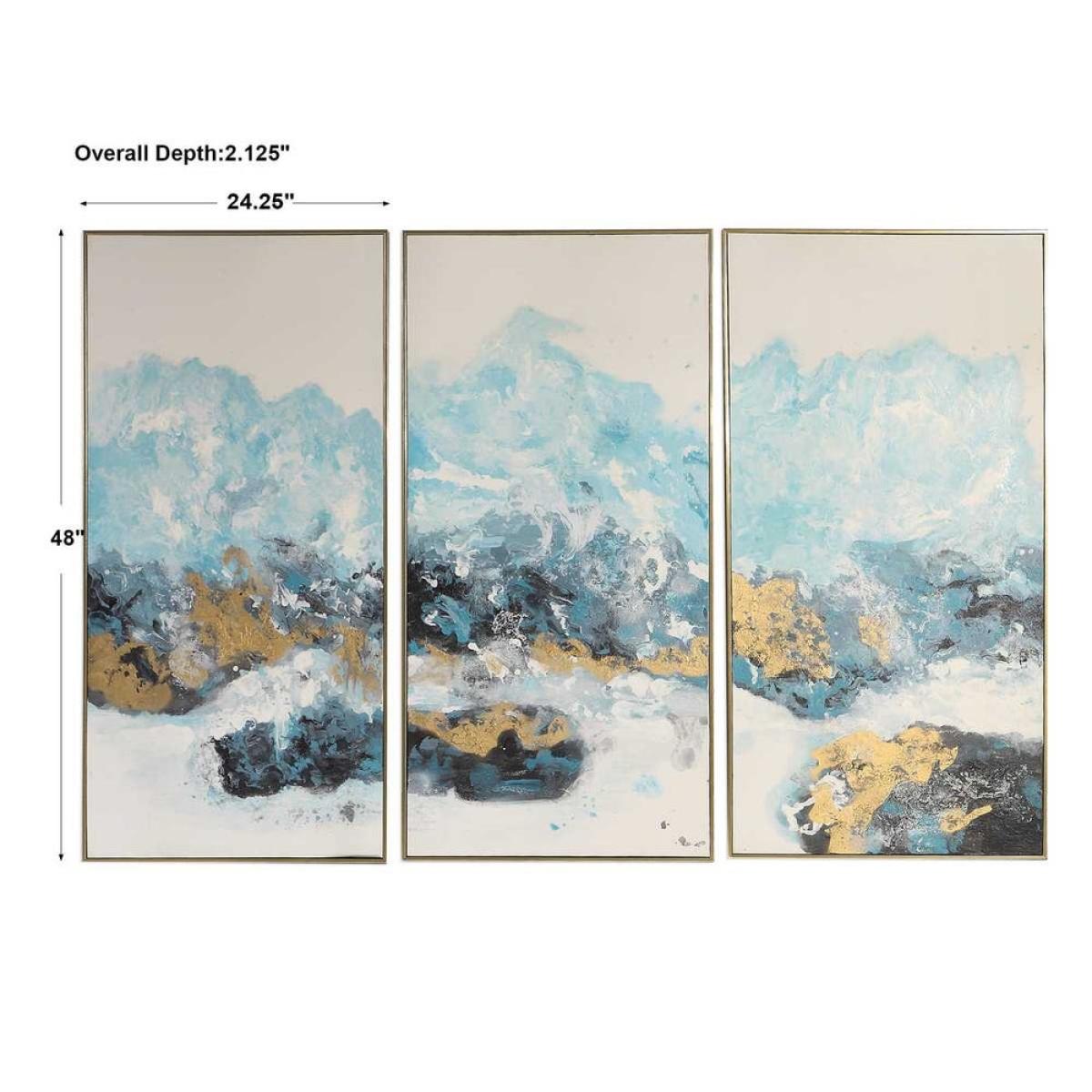 Crashing Waves Hand Painted Canvases, S/3 - Image 7