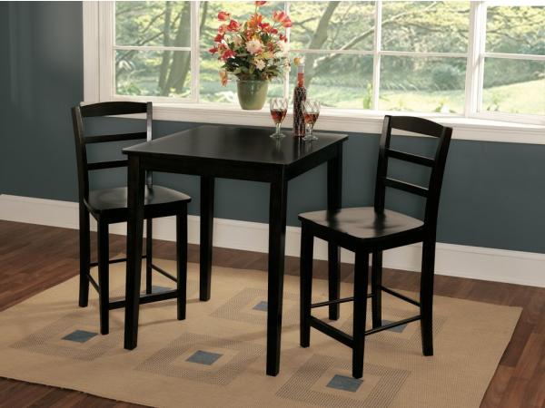 Dining Essentials - 30'' Square Table w/ 30''H Shaker Legs in Black - T46-30S - Image 3