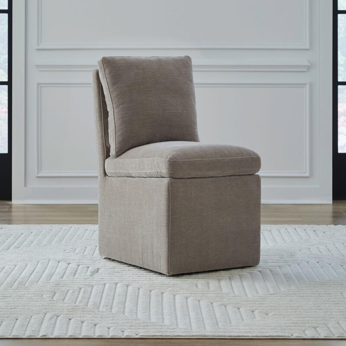 Accent Dining Chair w/ Casters - Truffle - Image 3
