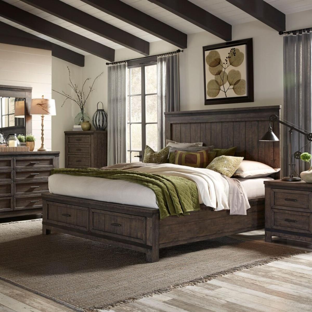 Thornwood Hills King Two Sided Storage Bed, Dresser & Mirror, Night Stand - Image 2