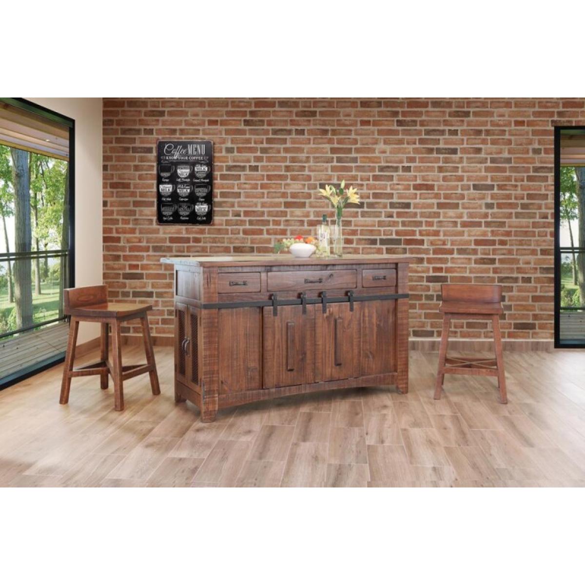 24" Wooden Stool - Pueblo - Image 4